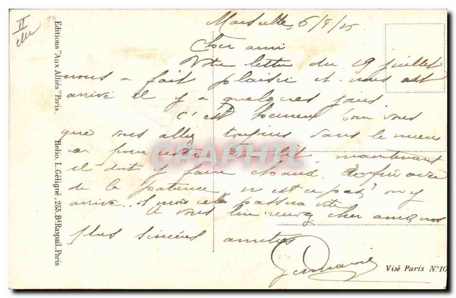 CPA Militaria Enfant L'exercice  — Rückseite