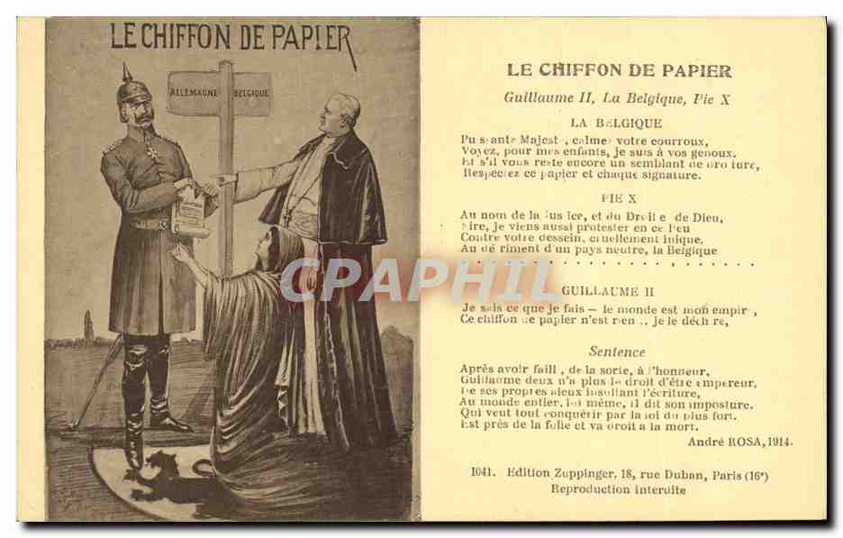 CPA Militaria Le chiffon de papier Guillaume II Pie X 