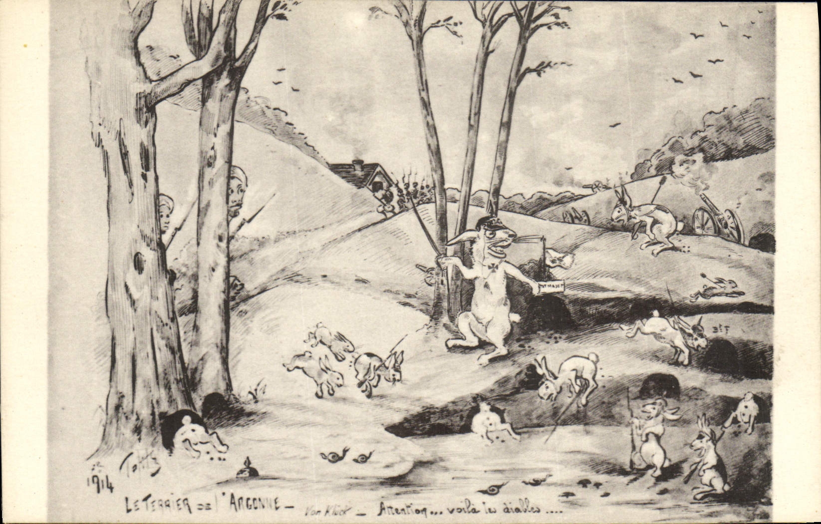 CPA Militaria Lapin Lapins 