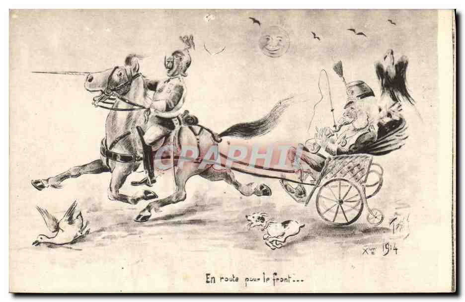 CPA Militaria En route pour le front Chien 