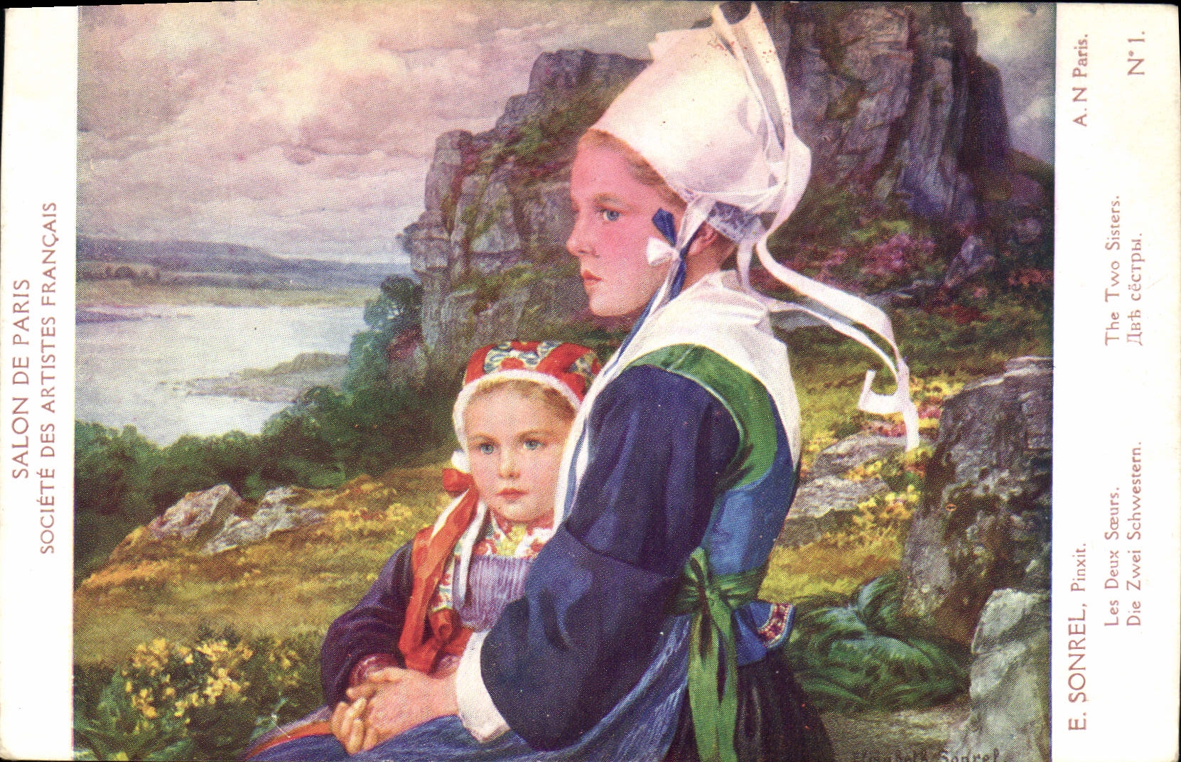 CPA Sonrel Les deux soeurs Salon de Paris 