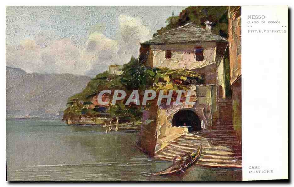 CPA Nesso Lago di Como Case Rustiche 