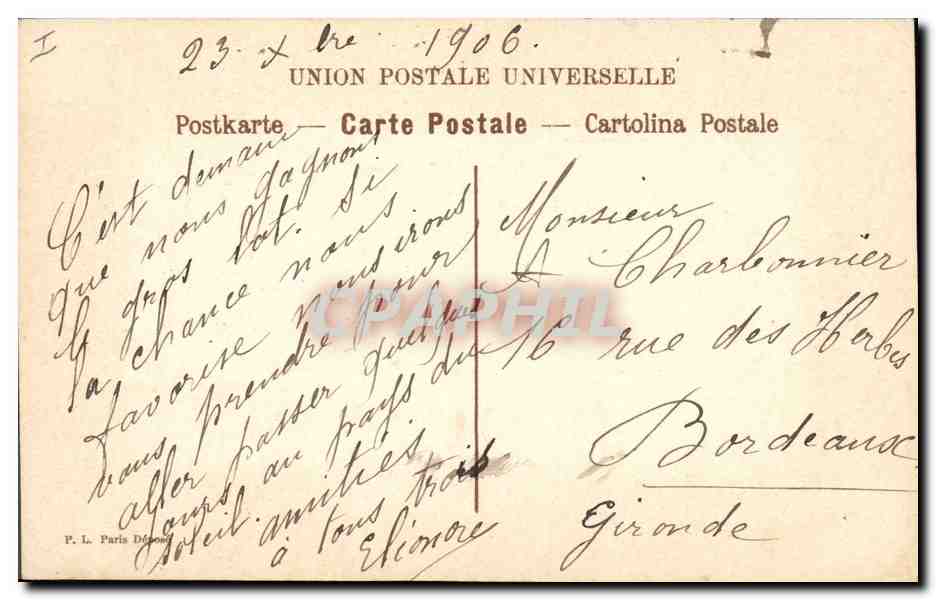 CPA Rousseau Sortie de foret a Fontainebleau  — Rückseite