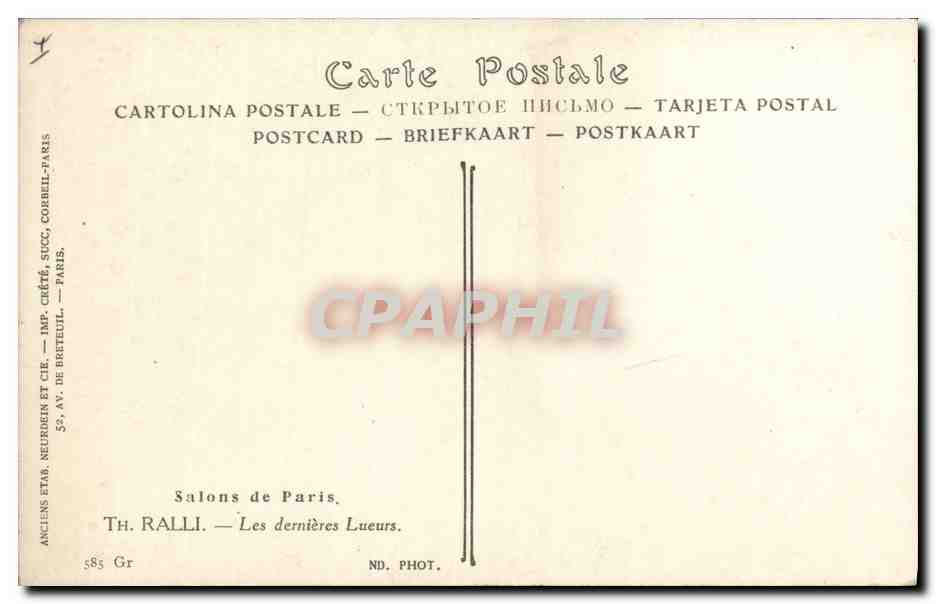 CPA Salons de Paris Ralli Les dernieres lueurs  — Verso
