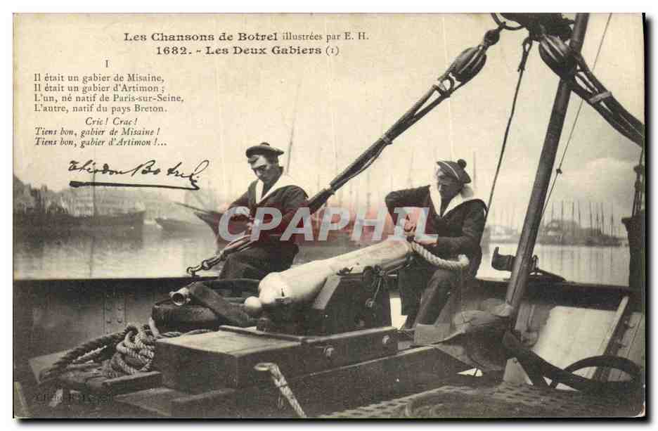 CPA Folklore Les chansons de Botrel illustrees Les deux Gabiers Marins 