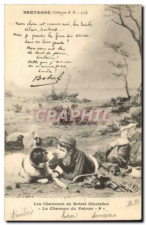CPA Folklore Bretagne Les chansons de Botrel illustrees La chanson du patour 