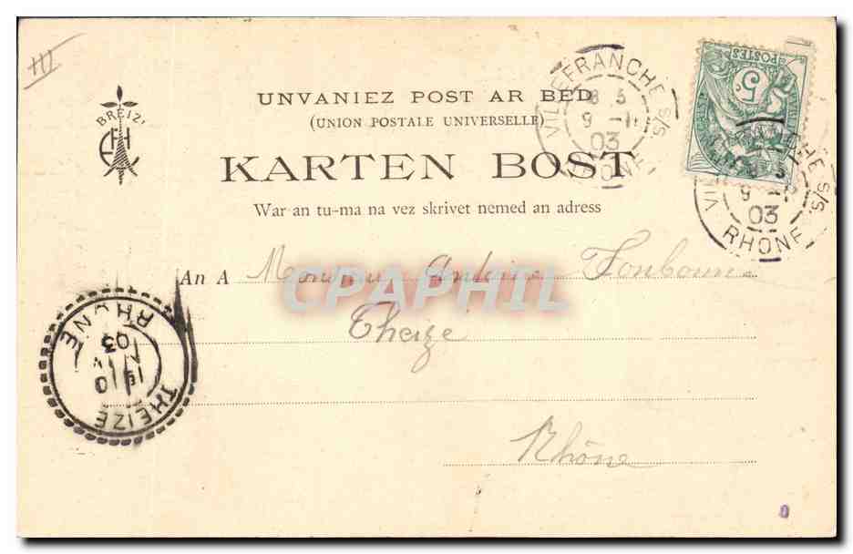 CPA Folklore Bretagne Les chansons de Botrel illustrees La chanson du patour  — Verso