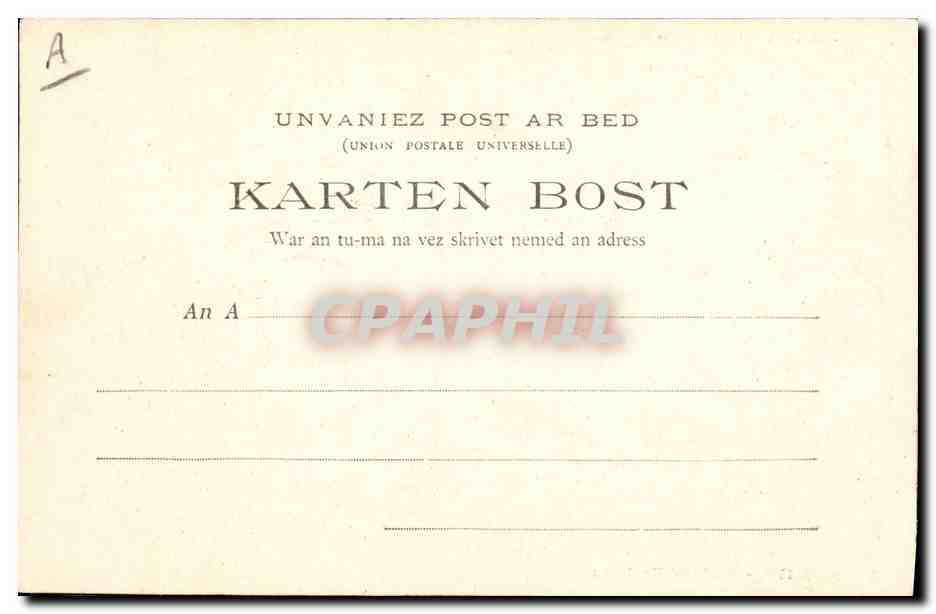 CPA Folklore Binious Bretons Botrel  — Verso