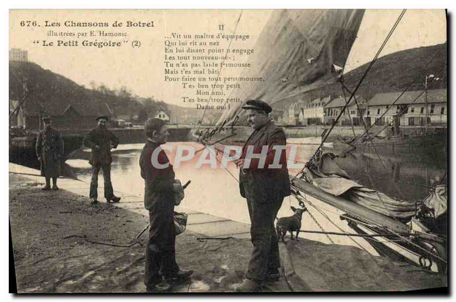 CPA Folklore Les chansons de Botrel illustrees Le Petit Gregoire Bateau 