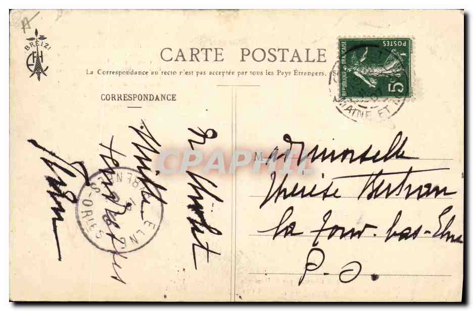 CPA Folklore Les chansons de Botrel illustrees Cholet Le mouchoir rouge  — Verso
