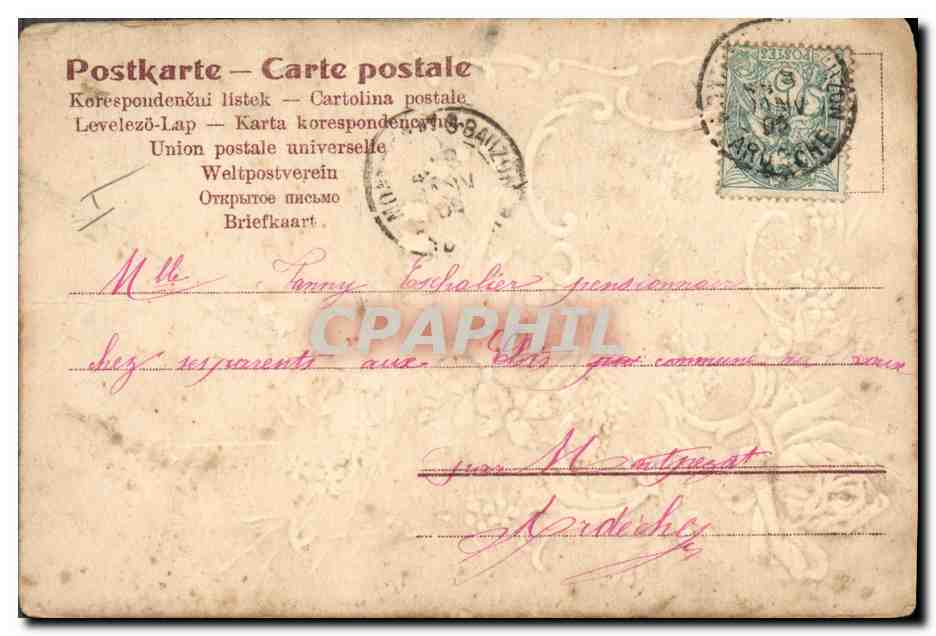 CPA Fantaisie Fleurs  — Verso