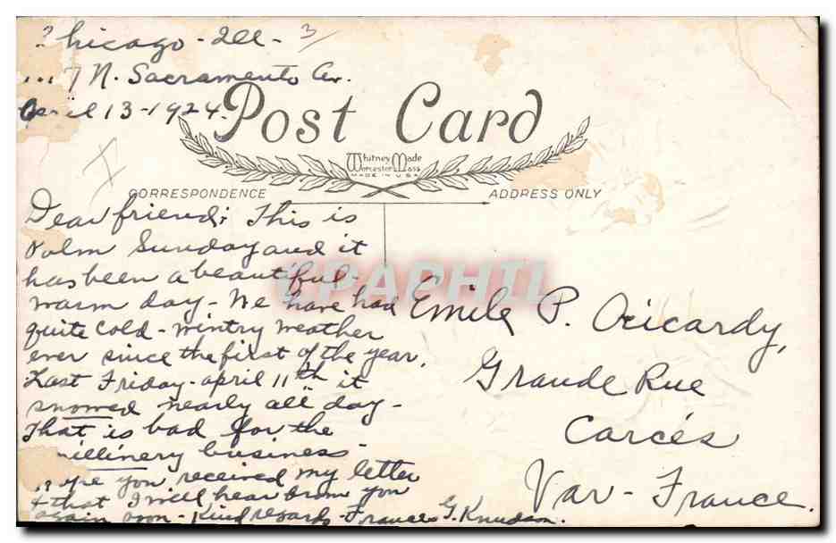 CPA Fantaisie Fleurs  — Verso