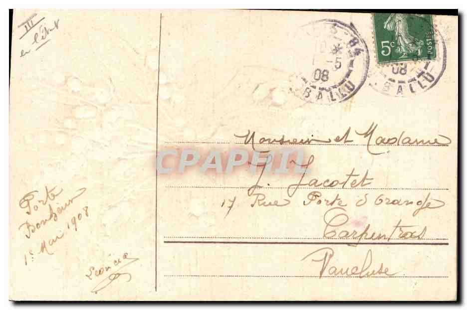 CPA Fantaisie Fleurs Muguet  — Verso