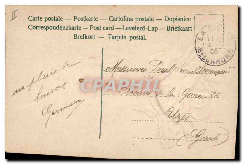 CPA Fantaisie Fleurs  — Verso
