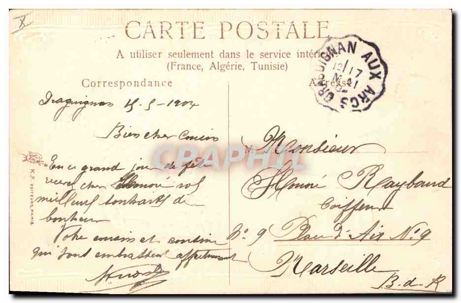 CPA Fantaisie Fleurs  — Rückseite