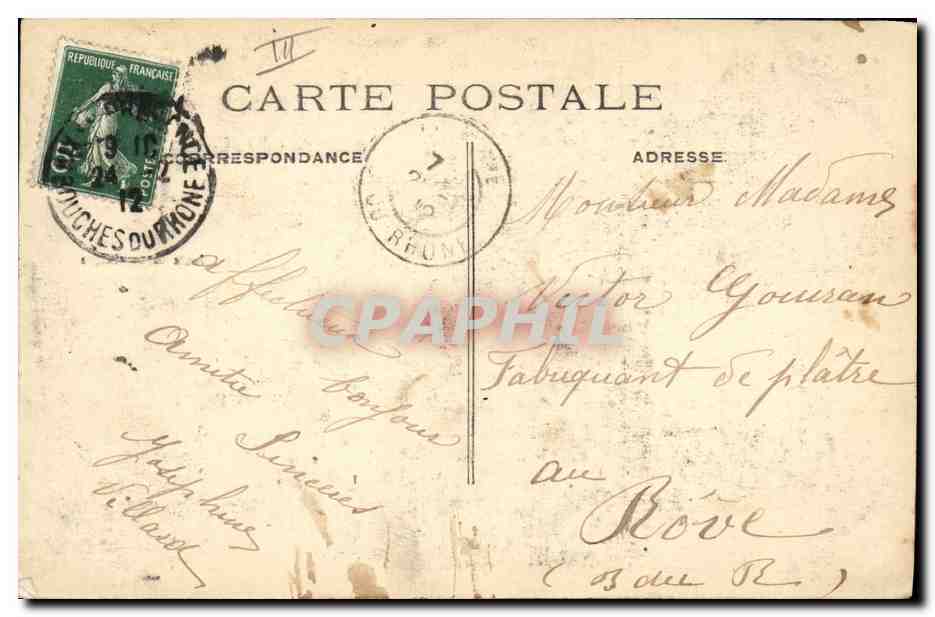 CPA 1912 Carnaval d'Aix Joute canavalesque  — Rückseite