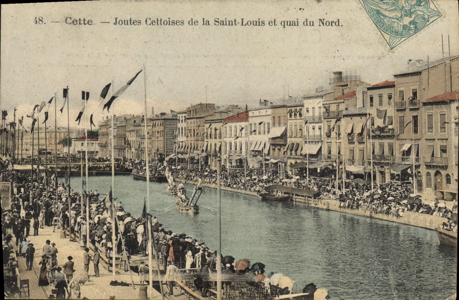 CPA Cette Joutes Cettoises de la Saint Louis et quai du Nord 