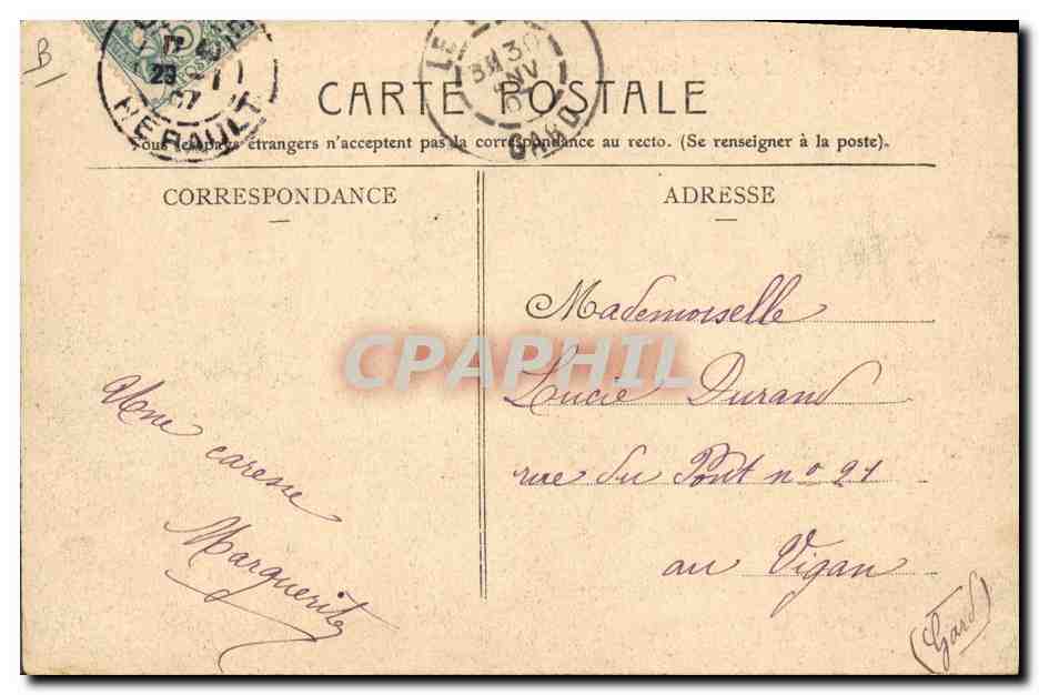 CPA Cette Joutes Cettoises de la Saint Louis et quai du Nord  — Rückseite
