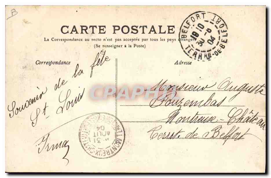 CPA Cette Joutes Pendant  — Rückseite
