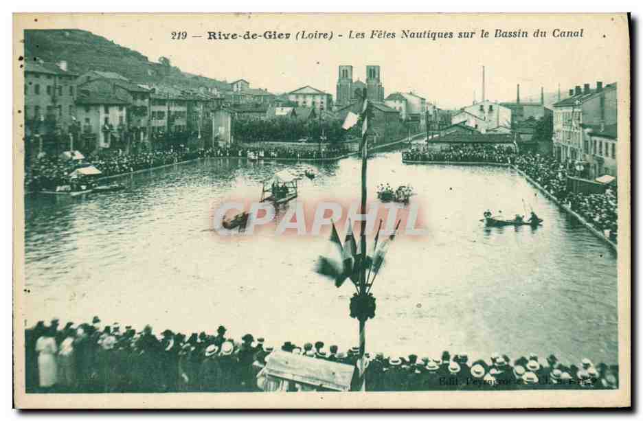 CPA Rive de Gier Les fetes nautiques sur le bassin du canal 
