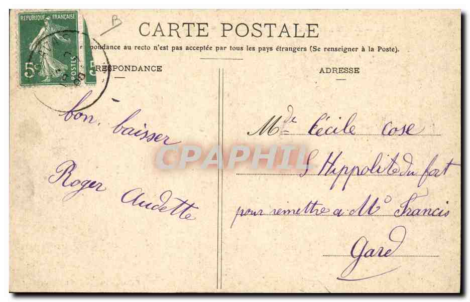 CPA Environs de Montpellier Palavas Grandes joutes  — Rückseite