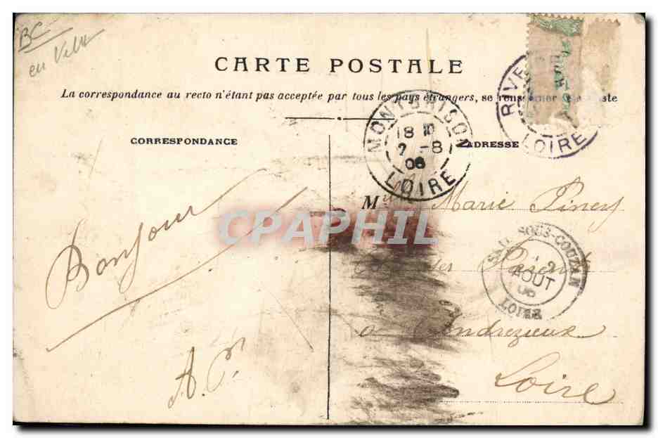 CPA Rive de Gier les joutes  — Rückseite