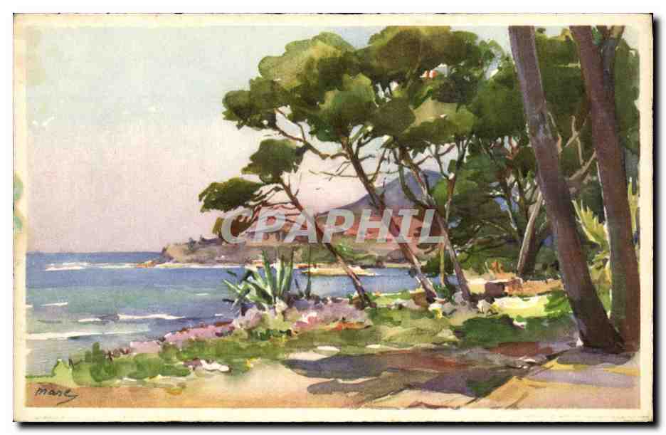 CPA Fantaisie Illustrateur Paysage Arbres