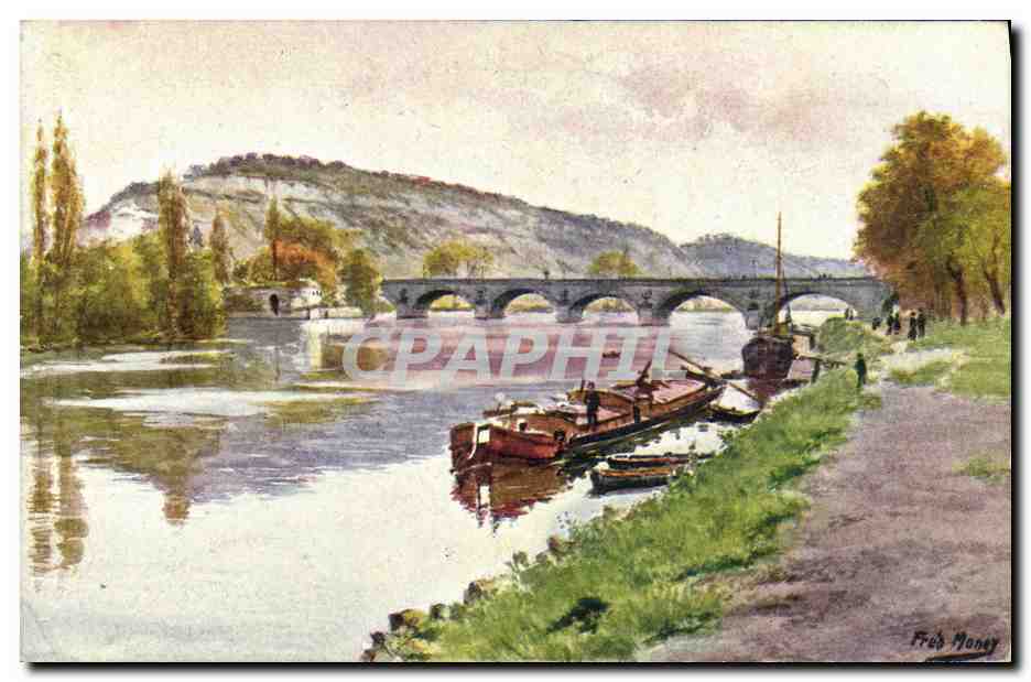 CPA Fantaisie Illustrateur Fred Money Vernon Le pont de pierre