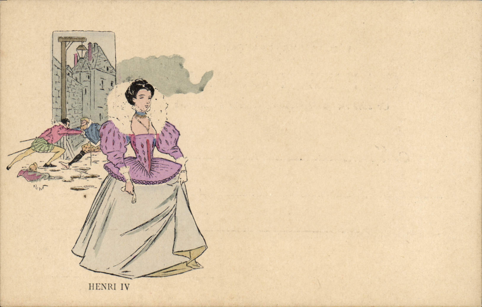 CPA Fantaisie Illustrateur Femme Henri IV
