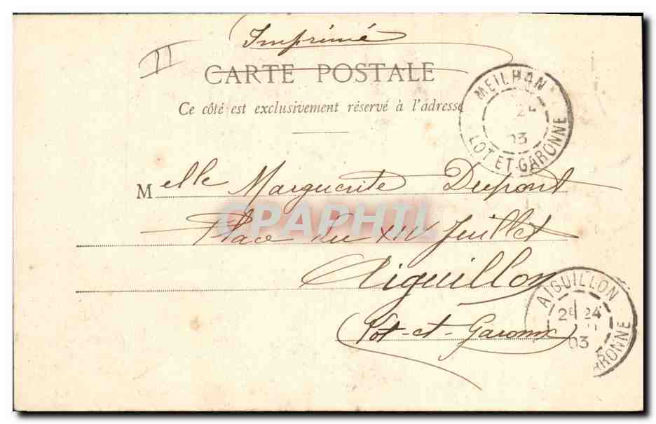 CPA Femme La cigale  — Verso