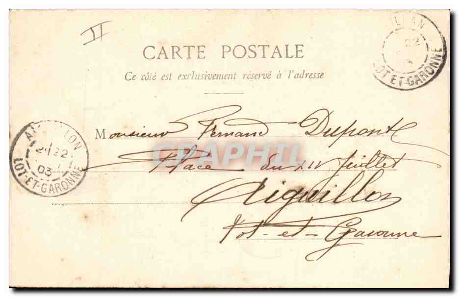 CPA Femme La cigale  — Verso