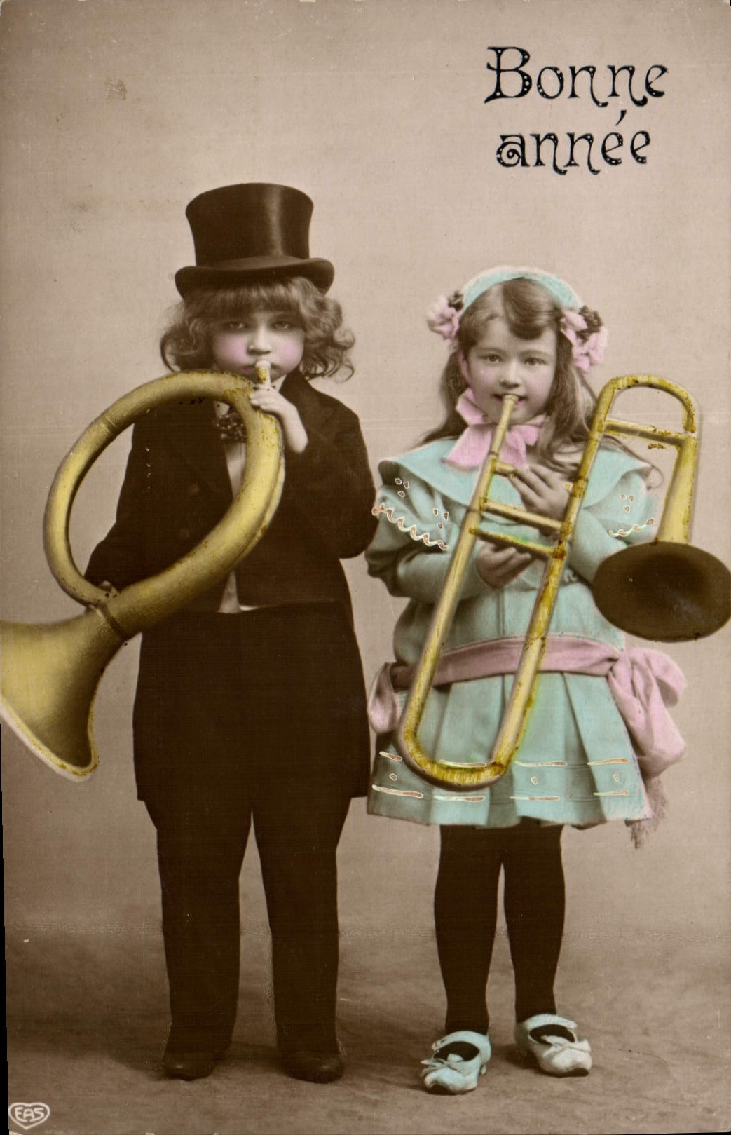CPA Enfants Cor Bonne annee 
