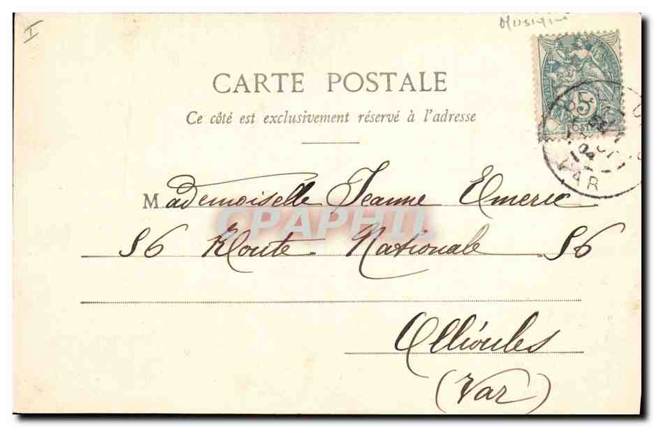 CPA Femme La cigale  — Rückseite