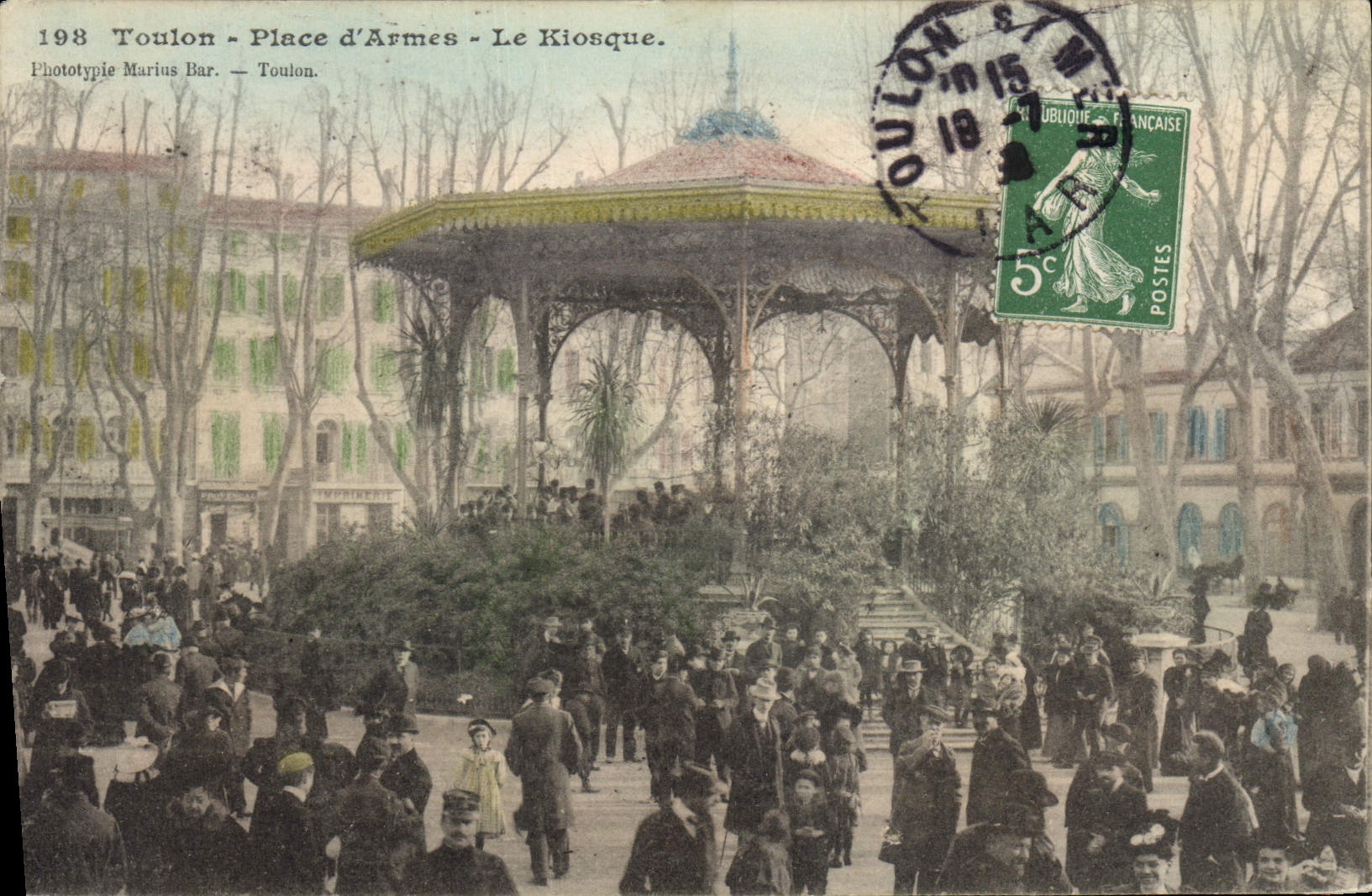 Toulon - Place d'Armes - Le Kiosque — Phototypie Marius Bar.