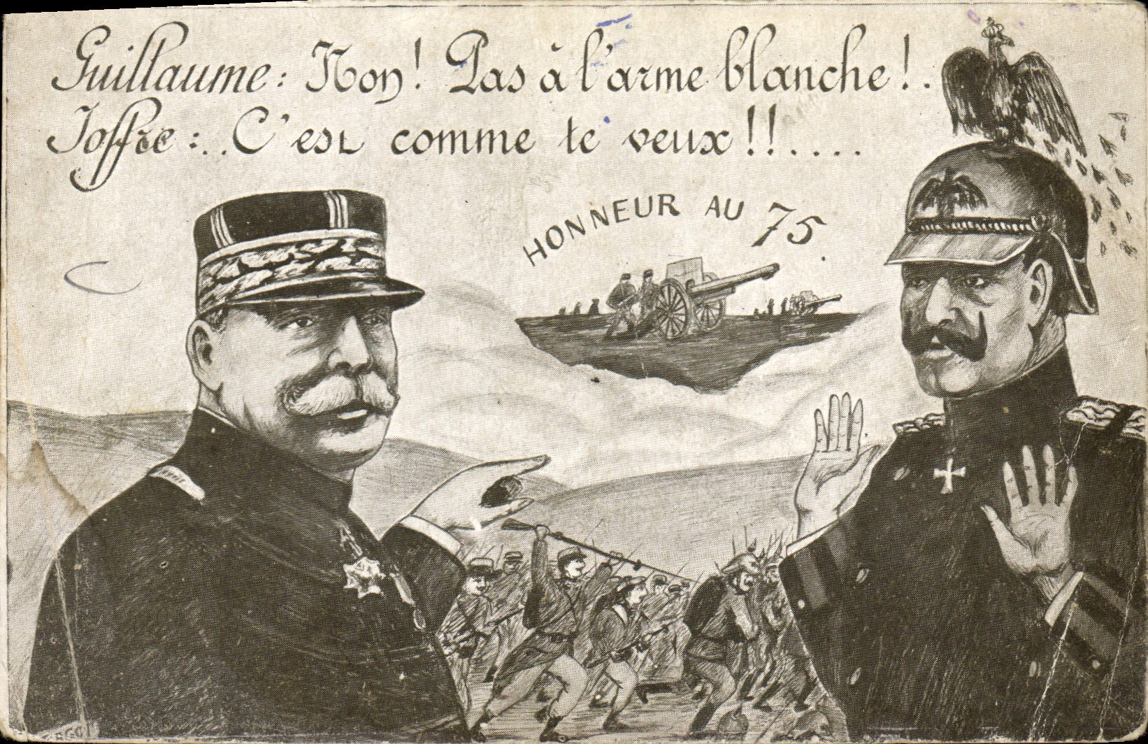 CPA Militaria Guillaume Canon de 75