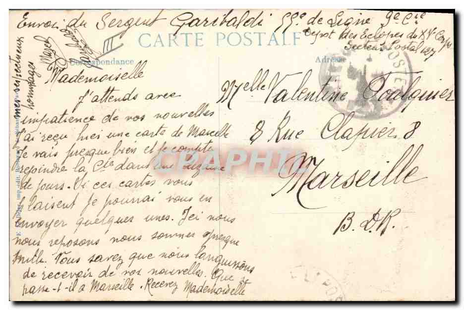 CPA Militaria Les generaux de Castelnau Joffre pau  — Verso