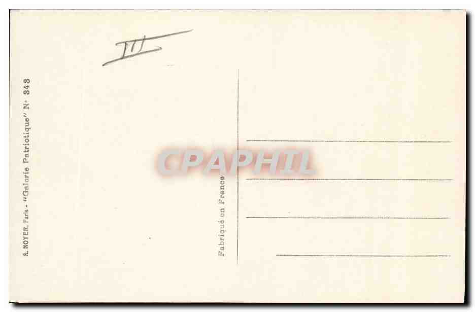 CPA Militaria Entretien du General Joffre et du roi Albert — Verso