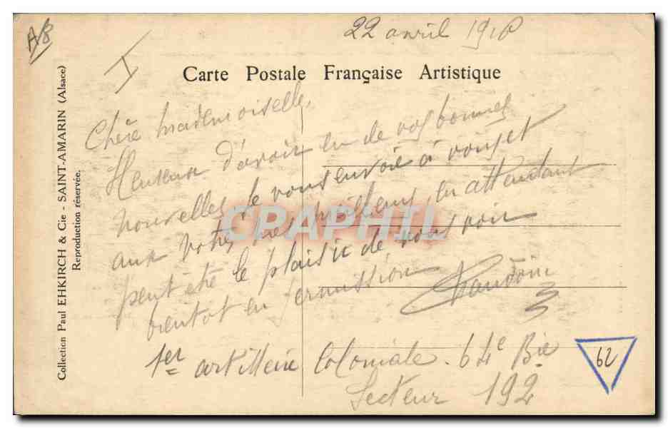 CPA Militaria Les armees francaises en Alsace Revue passee par le generalissime Joffre Dubail Maud'Huy Serret — Verso