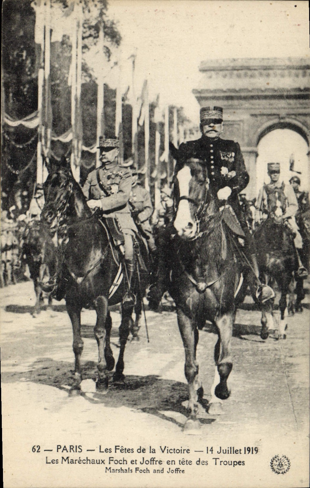 Paris — Les Fêtes de la Victoire — 14 Juillet 1919 — Marshals Foch and Joffre