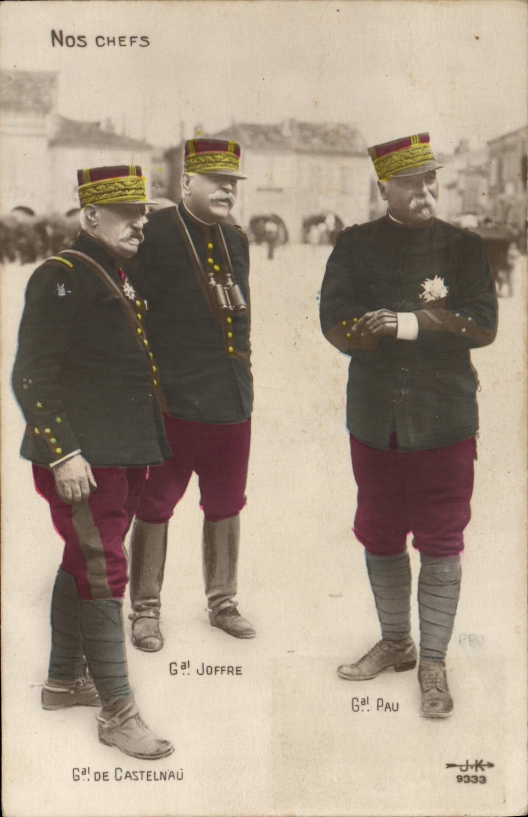 Unsere Führer — General de Castelnau, General Joffre, General Pau — Verlag JK, Nr. 9333