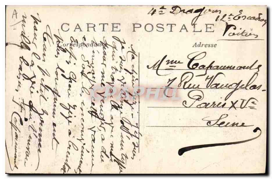 CPA Militaria Les Generaux de Castelnau Sordet Joffre  — Verso