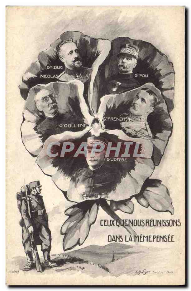CPA Militaria Ceux que nous reunissons dans la meme pensee Gallieni Joffre French Pau