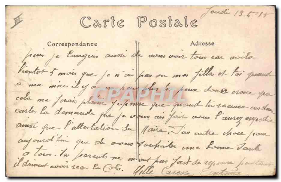 CPA Militaria Dans sa main Joffre — Rückseite