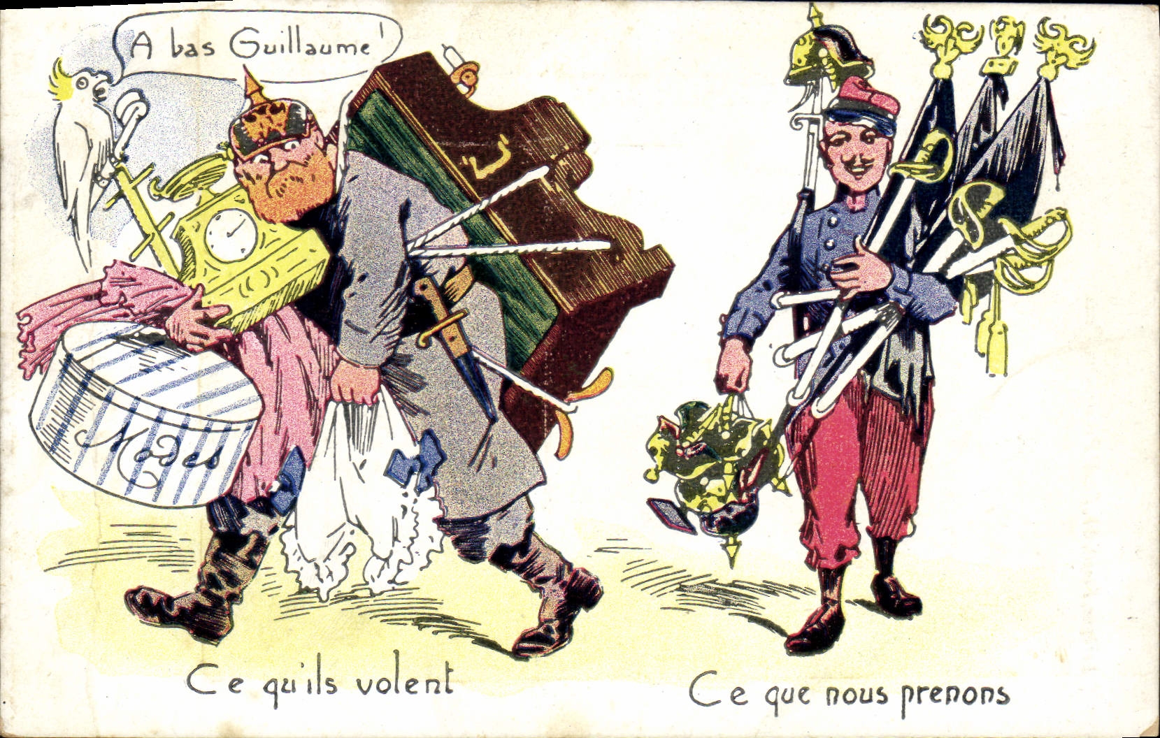 CPA Militaria Ce qu'ils volent Ce que nous prenons Guillaume Perroquet