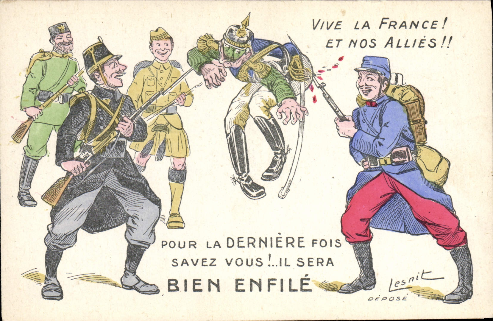 CPA Militaria Vive la France et nos allies 