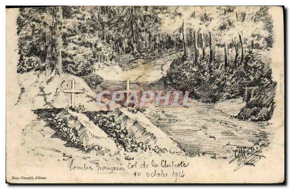 CPA Militaria Tombes Francaises Col de la Chipote 10 octobre 1914 