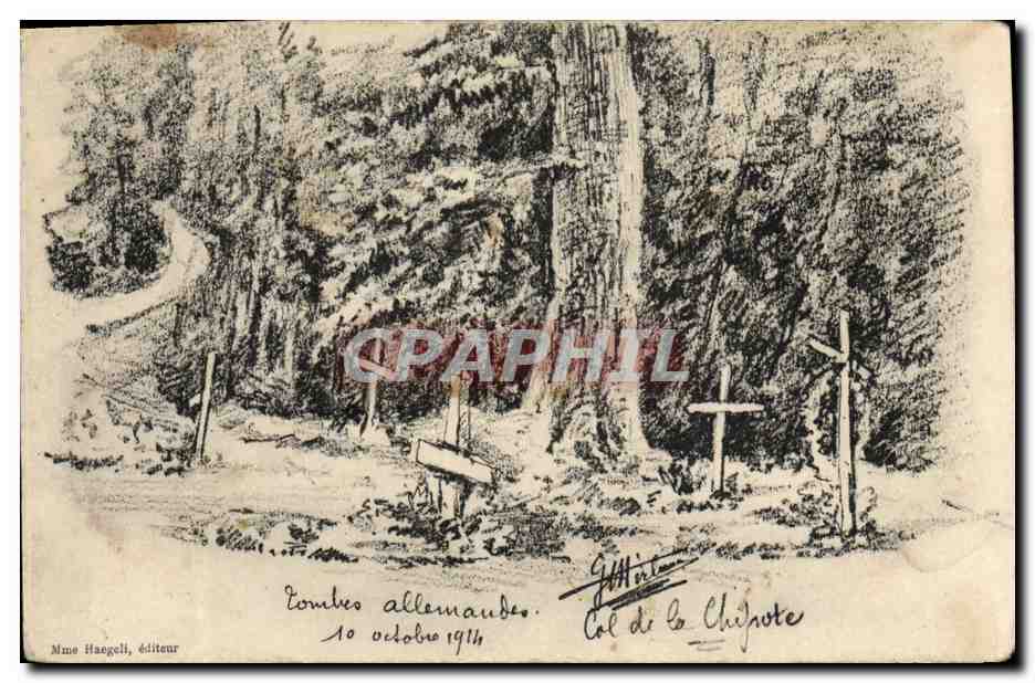 CPA Militaria Tombes allemandes Col de la Chipote