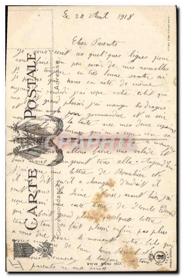 CPA Militaria La fine blessure — Rückseite