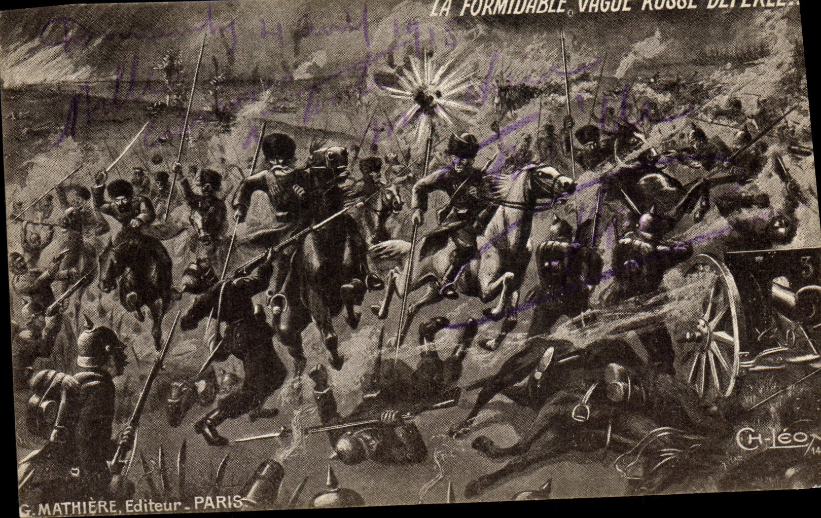 CPA Militaria La formidable vague Russe deferle Russie Russia