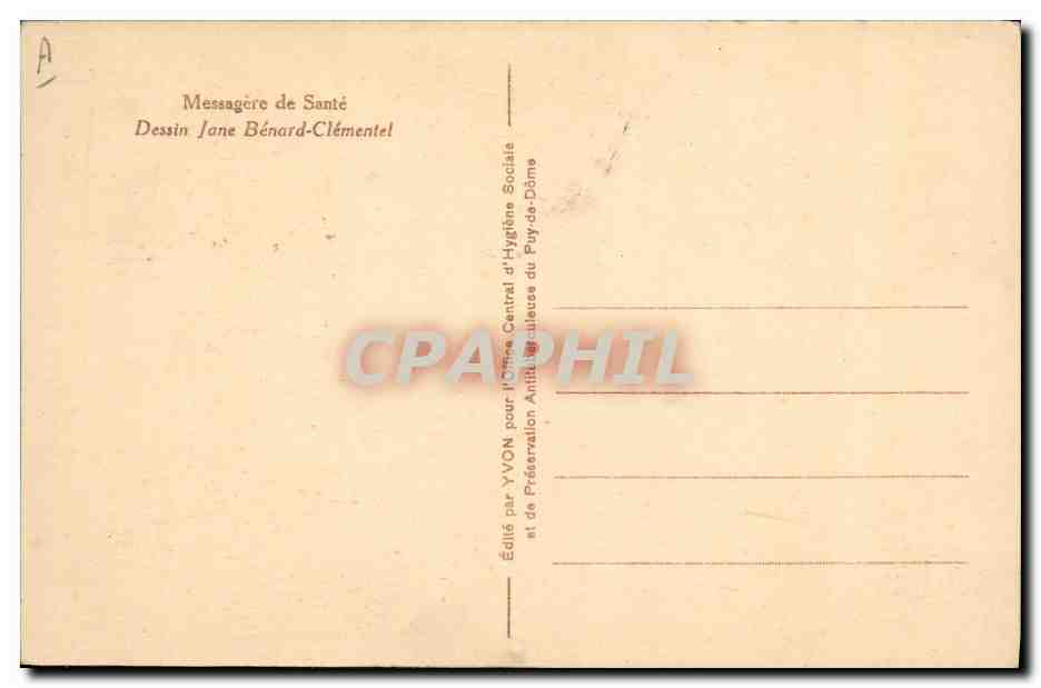 CPA Militaria Messagere de Sante Jane Benard Clementel Infirmiere — Rückseite